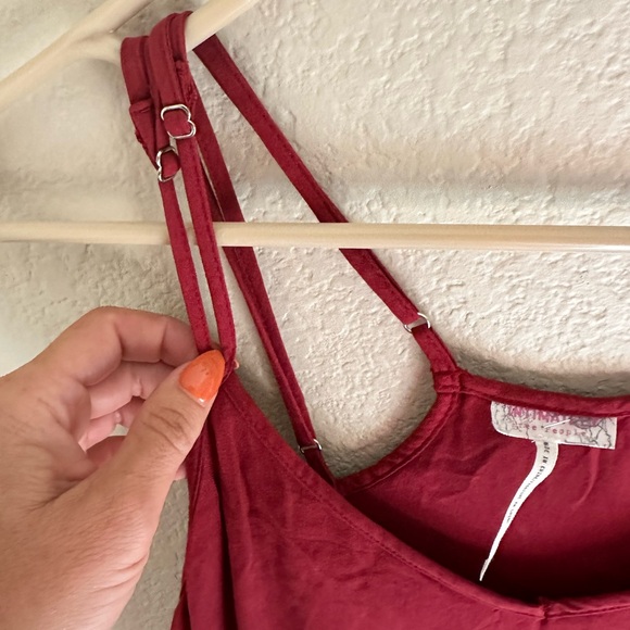 Free people tethered up slip dress extra small maroon - Picture 7 of 9